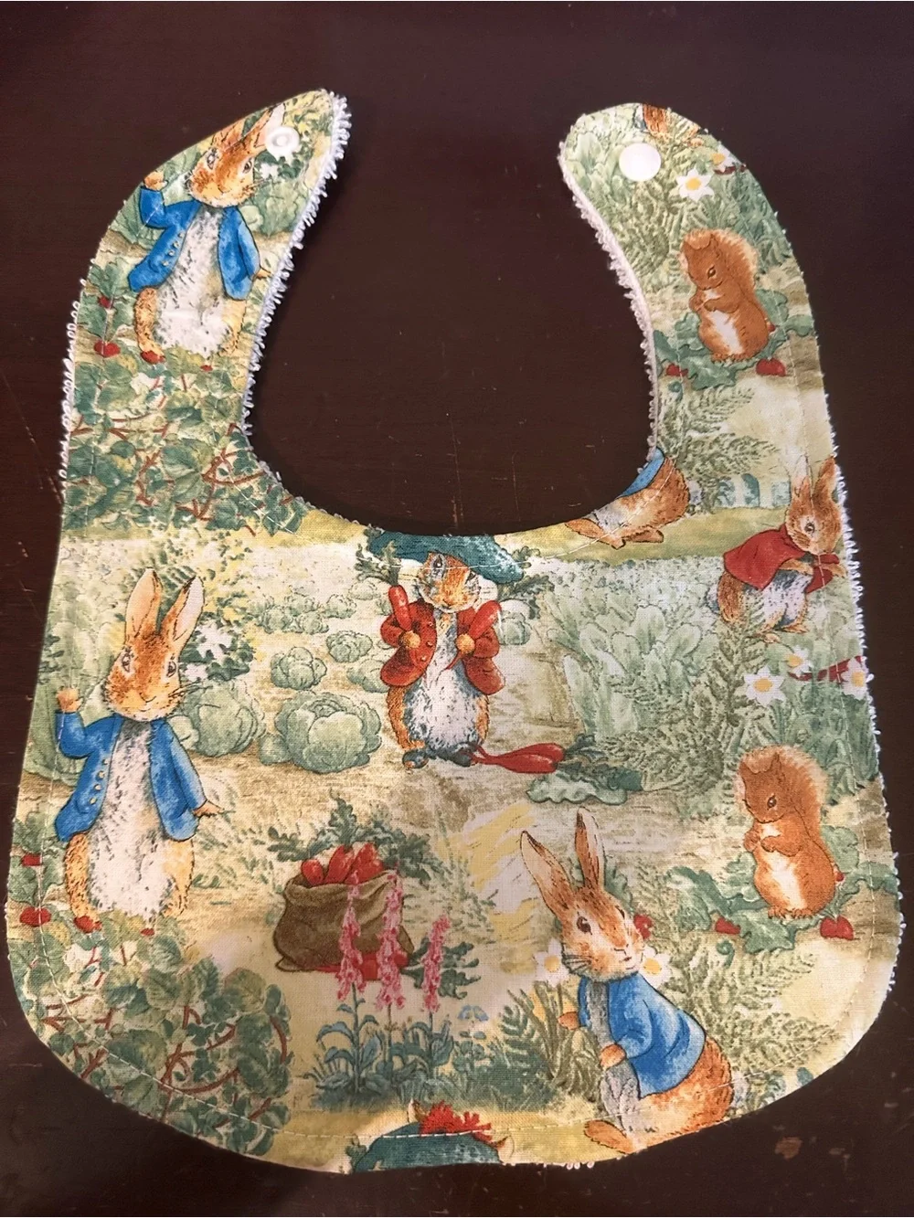 Handmade Peter Rabbit bib